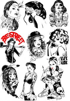 Girls Vector Collection Free Vector