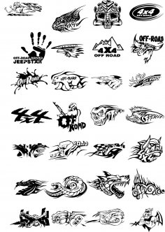 Off Road stickers side decals Free Vector