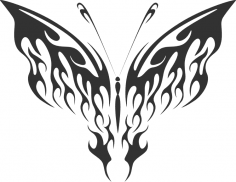 Decorative ornamental butterfly silhouette Free Vector