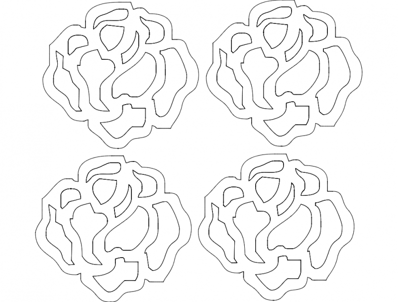 Rosa 21 mm 3994x3739 dxf File
