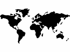 Mundo (карта мира) Файл dxf