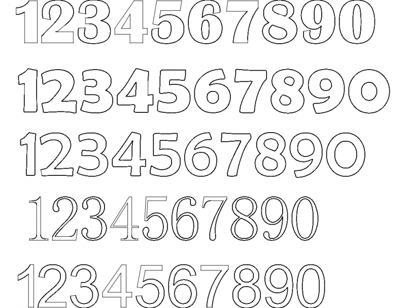 12345 Числовые шрифты в формате dxf
