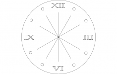 Fichier dxf de chiffre romain d'horloge