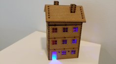 Laser Cut LED Lighted Multi Storey Brick House