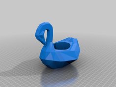 Low Poly Swan Planter 3D Printer Model