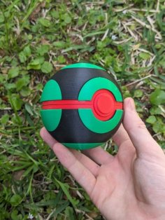 Pokémon Dusk Ball – Fully Functional With Button And Hinge 3D Printer Model