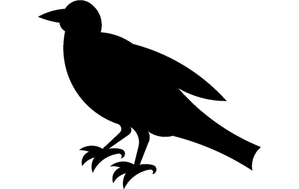 Arquivo dxf de silhueta de corvo