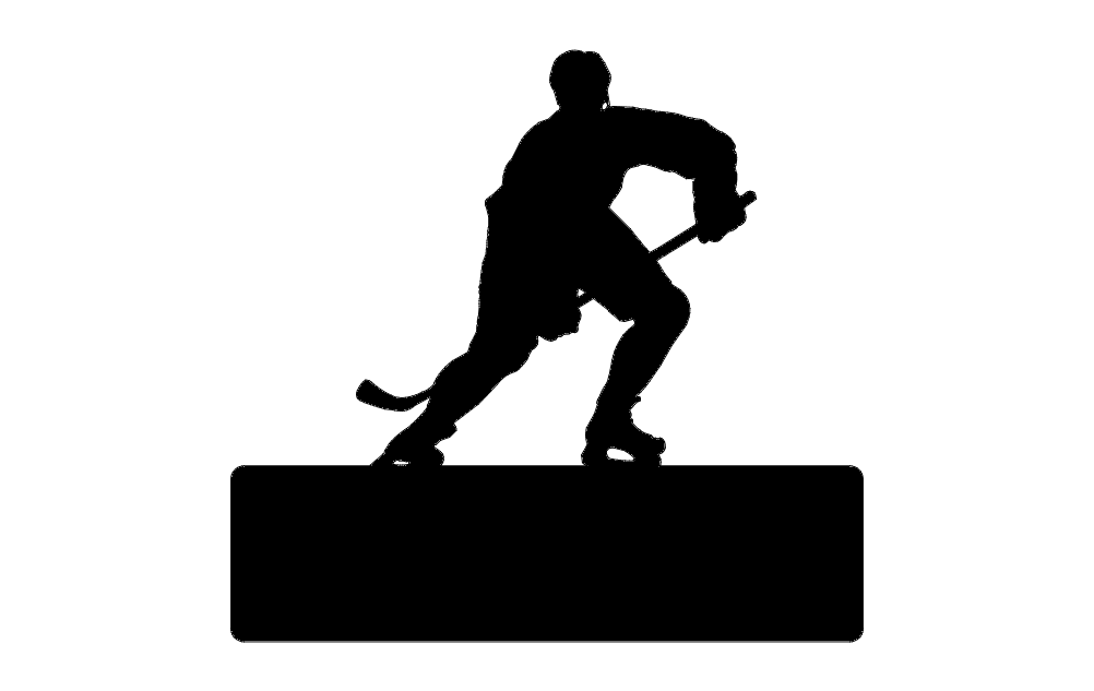 Hockeyspieler mit Namensschild Dxf-Datei