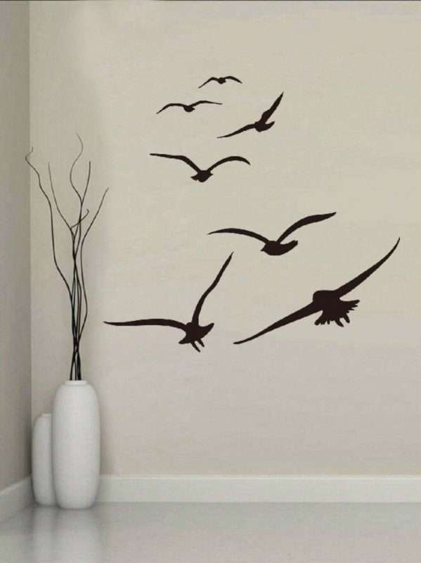 Laser Cut Seagull Print Wall Sticker