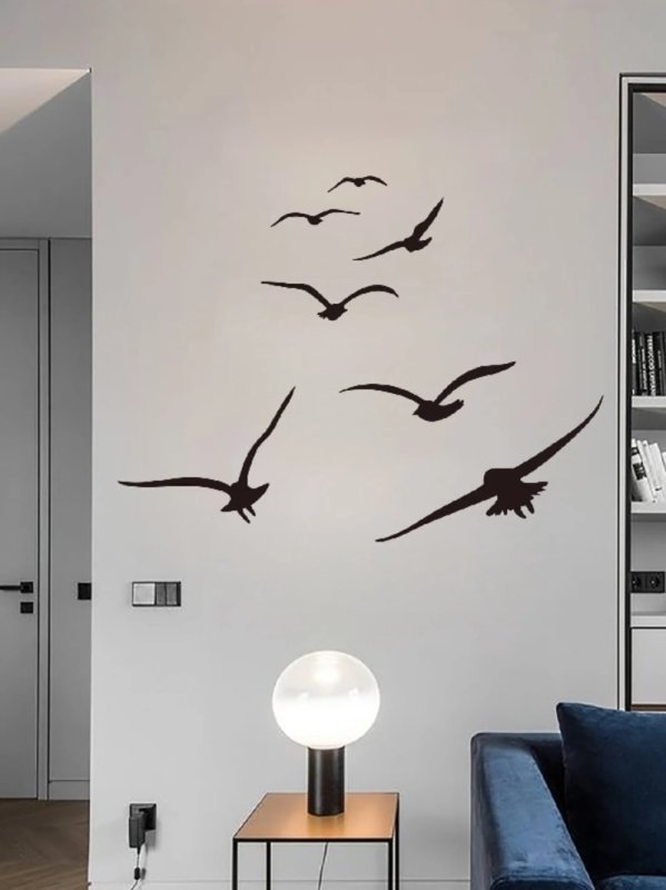 Laser Cut Seagull Print Wall Sticker