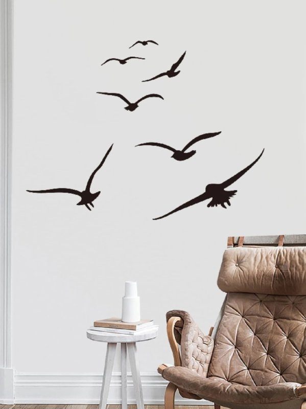 Laser Cut Seagull Print Wall Sticker