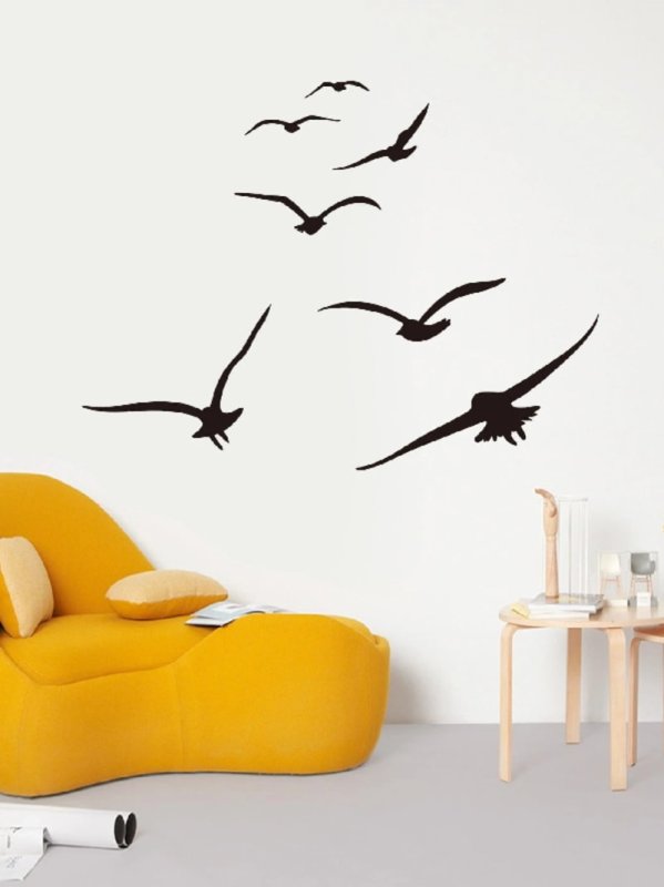 Laser Cut Seagull Print Wall Sticker