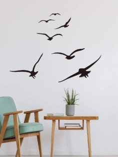 Laser Cut Seagull Print Wall Sticker