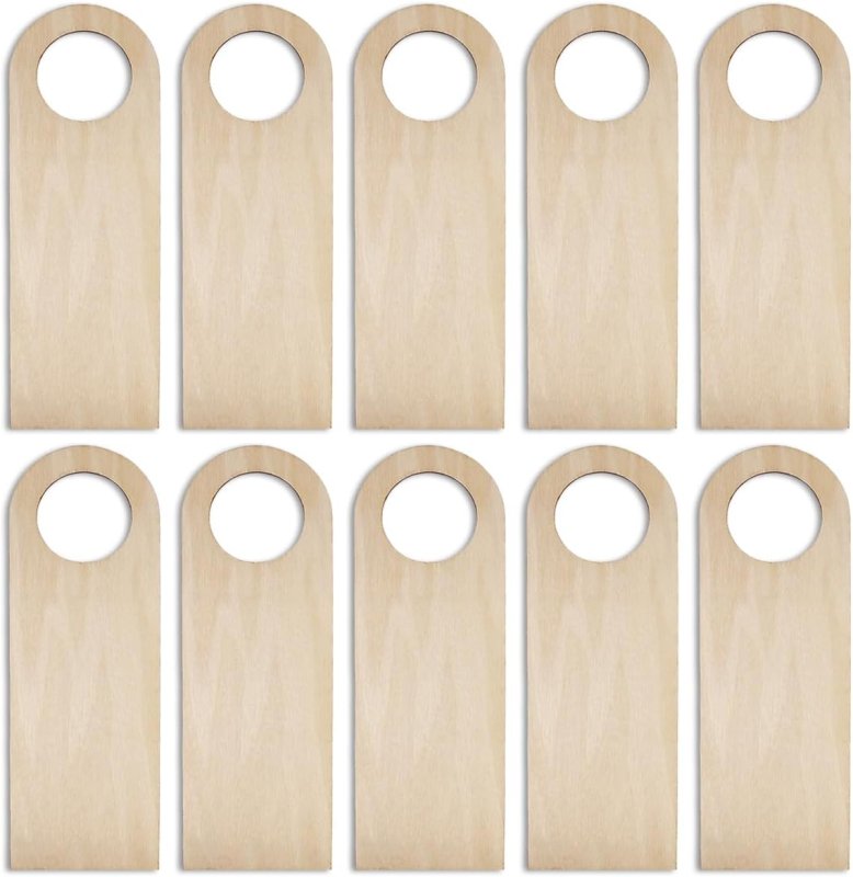 Laser Cut Wooden Door Knob Hanger Unfinished