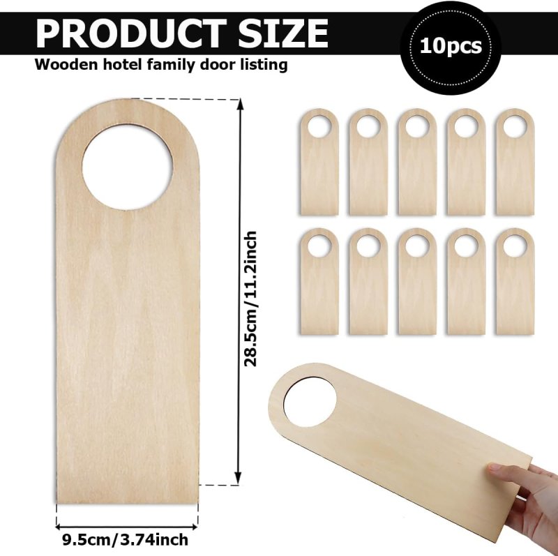 Laser Cut Wooden Door Knob Hanger Unfinished