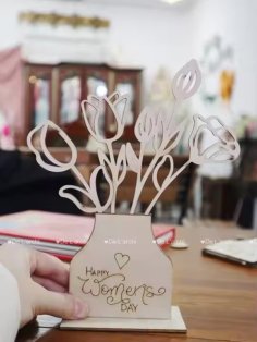 Laser Cut Wooden Flower Coloring Frames Art Craft Kits