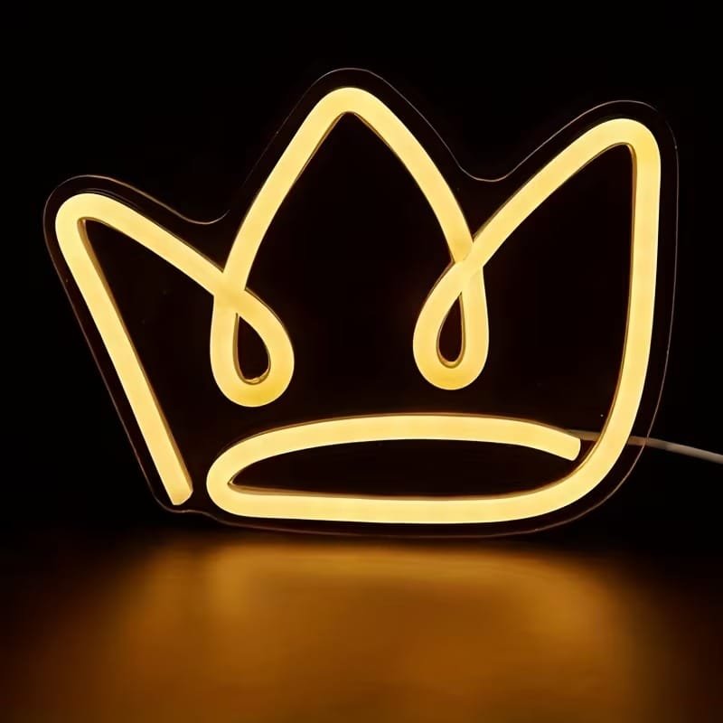 Laser Cut Crown LED Neon Sign Acrylic Back Panel LED Neon Night Light