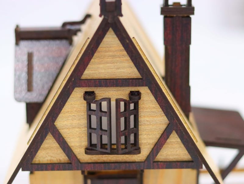 Laser Cut Kids Wooden Doll House, Miniature Wooden House