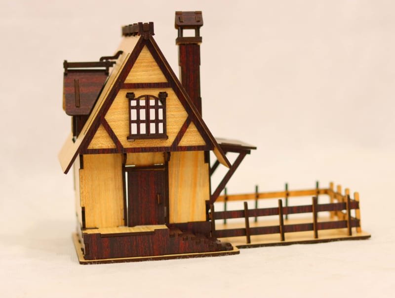 Laser Cut Kids Wooden Doll House, Miniature Wooden House