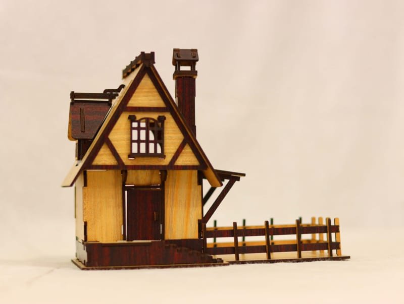 Laser Cut Kids Wooden Doll House, Miniature Wooden House