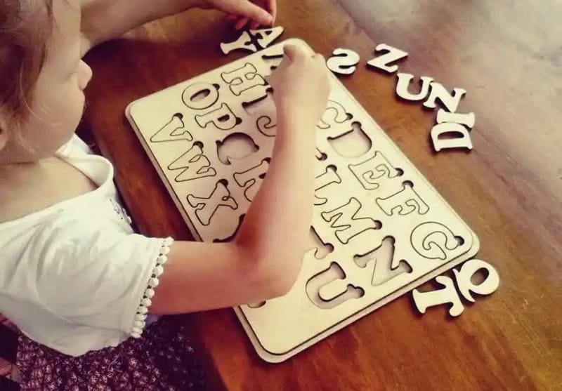 Laser Cut Wooden Alphabet Puzzle – Educational Learning Toys for Kids