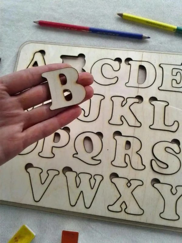 Laser Cut Wooden Alphabet Puzzle – Educational Learning Toys for Kids