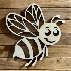Laser Cut Wooden Honey Bee Wall Decor – Bee Cutout For DIY Crafts