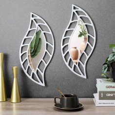 Laser Cut Leaf Shape Decorative Acrylic Mirror – Teardrop Leaf Mirror Wall Decor