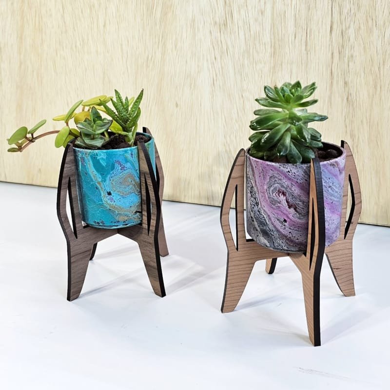 Laser Cut Wooden Indoor Plant Stand