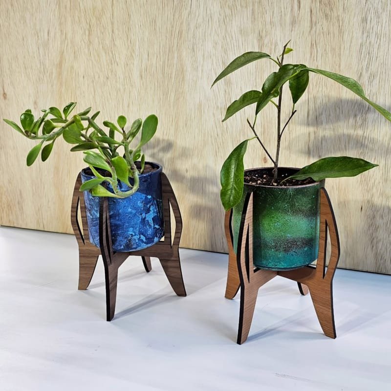 Laser Cut Wooden Indoor Plant Stand