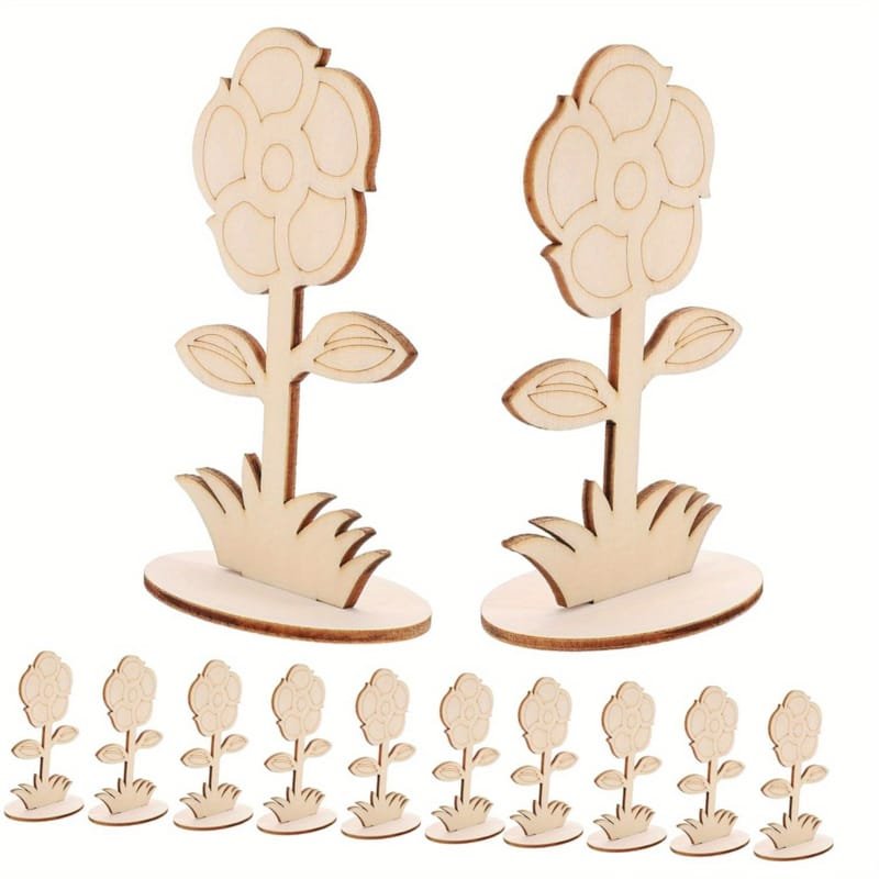Laser Cut DIY Wooden Flowers For Painting Party