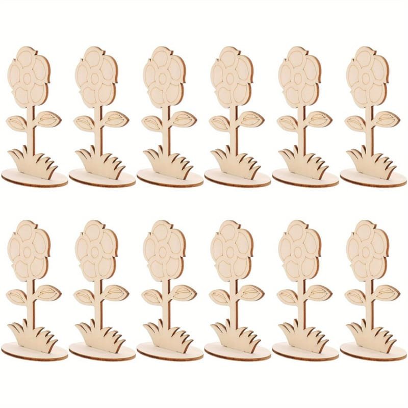 Laser Cut DIY Wooden Flowers For Painting Party