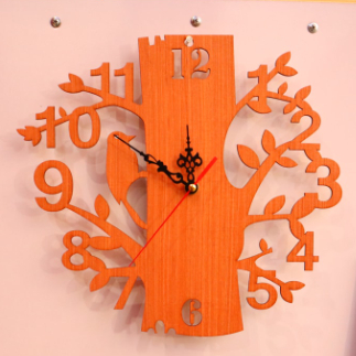 Laser Cut Wooden Tree Wall Clock Free Vector