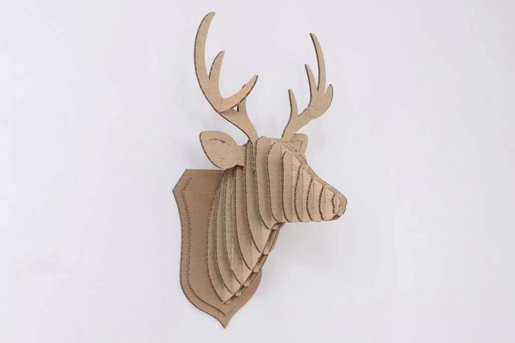 Laser Cut Cardboard Deer Head Wall Hanging Free Vector