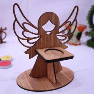 Laser Cut Angel Candle Holder 3mm Free Vector