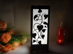 Laser Cut Wooden Lampshade Floral Pattern 3mm Free Vector