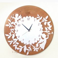 Laser Cut Cupid Wall Clock Flowers Angels Wall Decor Free Vector