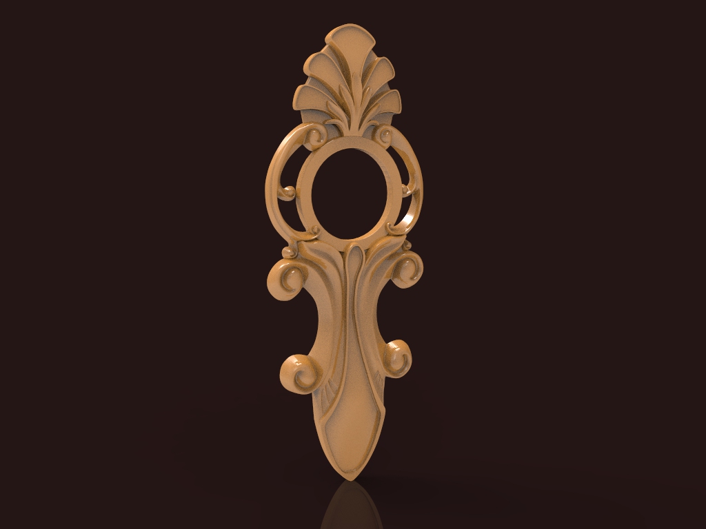 Wood Carving Hand Mirror Frame 3D Stl Model for CNC Router Stl File
