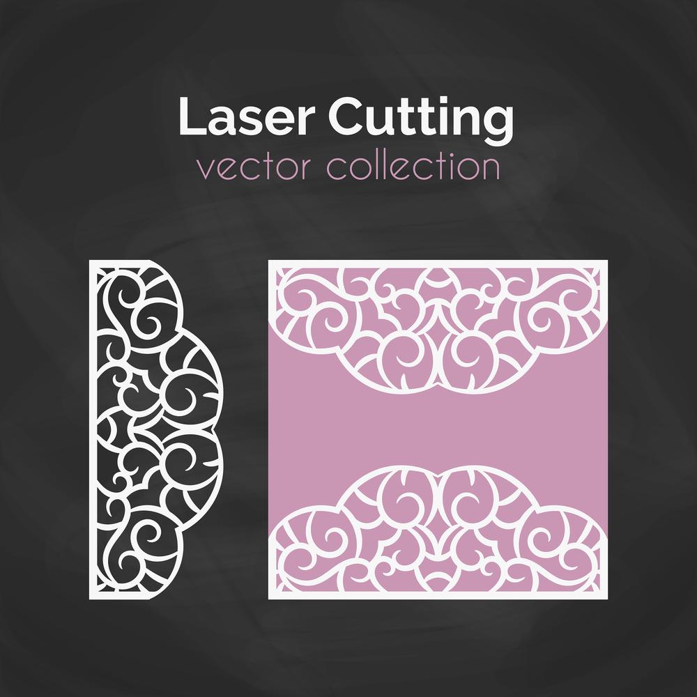 Vetor de cartão de convite de corte a laser
