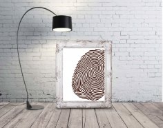 Laser Engraving Fingerprint Mockup Wall Art Free Vector