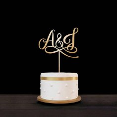 Laser Cut Initials Cake Topper Free Vector