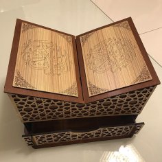 جعبه قرآن تزیینی برش لیزری با رحل