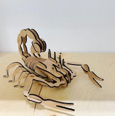 Rompecabezas 3D de escorpión cortado con láser