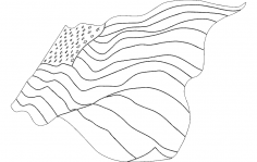American Flag dxf file