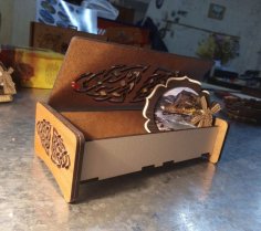 Caja de regalo decorativa cortada con láser HDF 3 mm 160x60x30 mm