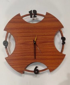 Laser Cut Contemporary Design Wall Clock Free Vector