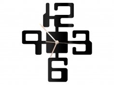 Laser Cut Large Numbers Modern Wall Clock Free Vector