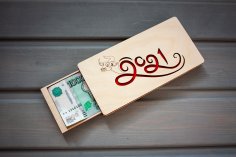 Caixa de presente de dinheiro com corte a laser de madeira envelope de dinheiro ano novo 2021