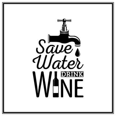 Oszczędzaj wodę Pij wino Cytat Wycinanie laserowe szablon