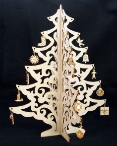 Bijoux de sapin de Noël Didplay Artisanat en bois découpé au laser